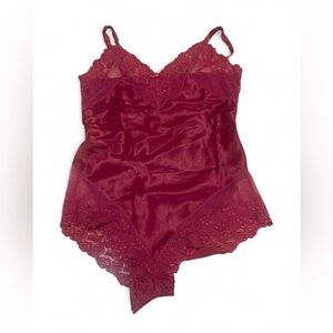 Elegant Red Lace Bodysuit